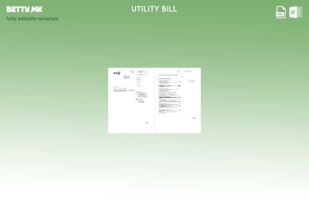 Модерен стил Обединетото Кралство BT шаблон страници за сметки за комунални услу